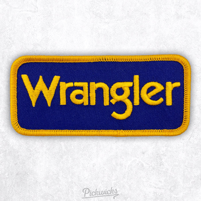Wrangler Jeans Vintage Retro Embroidered Iron-On Patch Pickwicks
